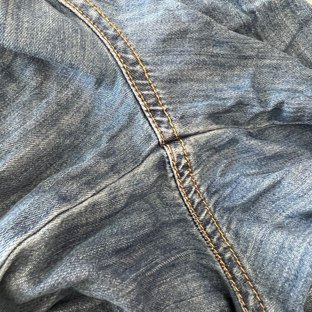 Pendleton Chambray Denim Jumpsuit Women’s M Wide Leg Belted 100% Cotton V-Neck - Picture 8 of 12